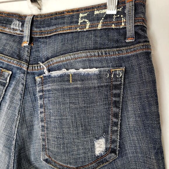 575 Denim Los Angeles Button Fly Distressed Jeans Size 33 - Picture 11 of 13
